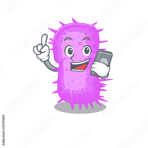 Acinetobacter baumannii cartoon character speaking on phone