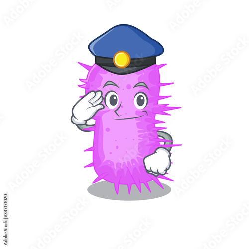 Police officer mascot design of acinetobacter baumannii wearing a hat