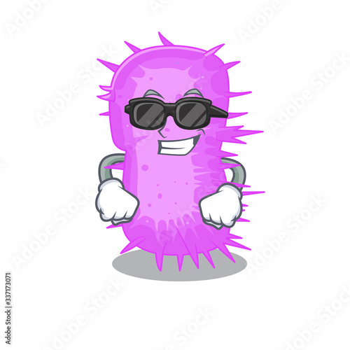 Cool acinetobacter baumannii cartoon character wearing expensive black glasses