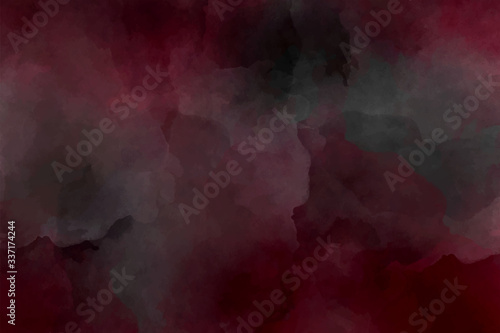 Dark burgundy, wine color watercolor background. Dark red luxury background.