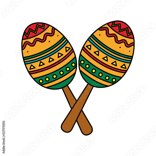 Mexican maracas design, Mexico culture tourism landmark latin and party theme Vector illustration