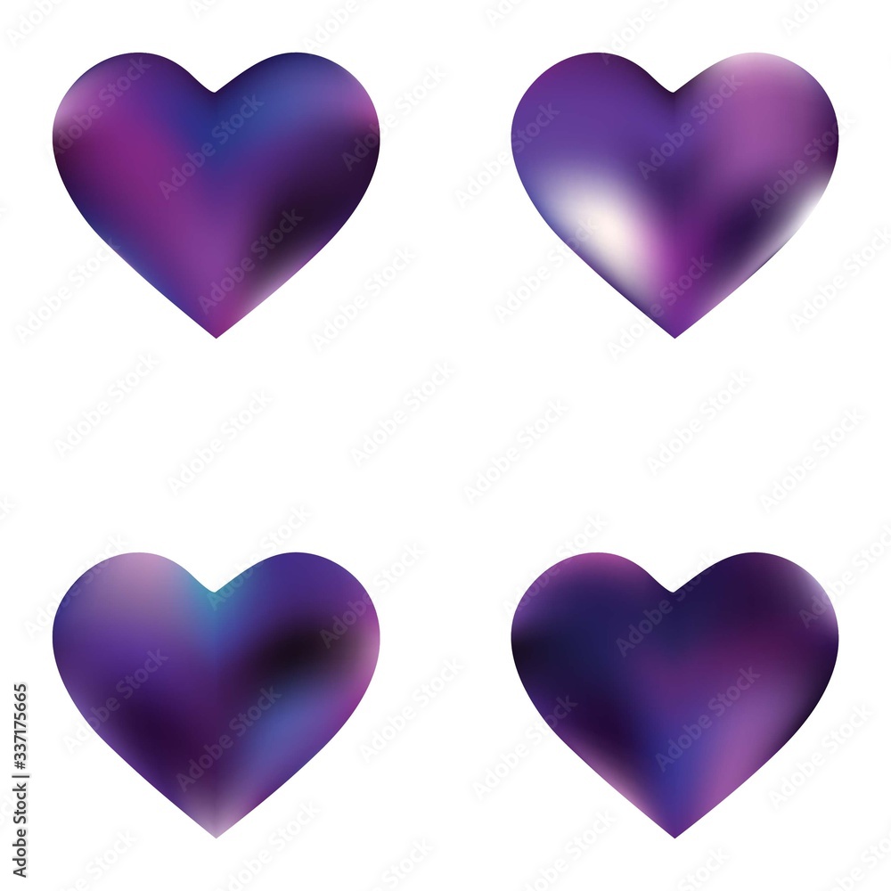 Kit of colorful backgrounds hearts. Kit of colorful backgrounds hearts.