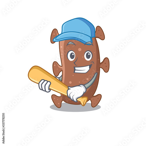 Picture of actinomyces israelii cartoon character playing baseball photo