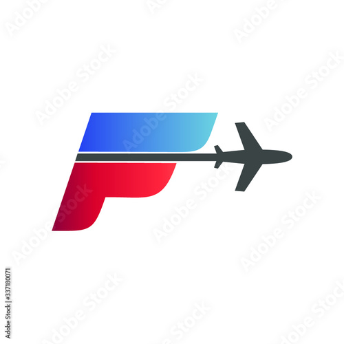 Letter f travel abstract logo design