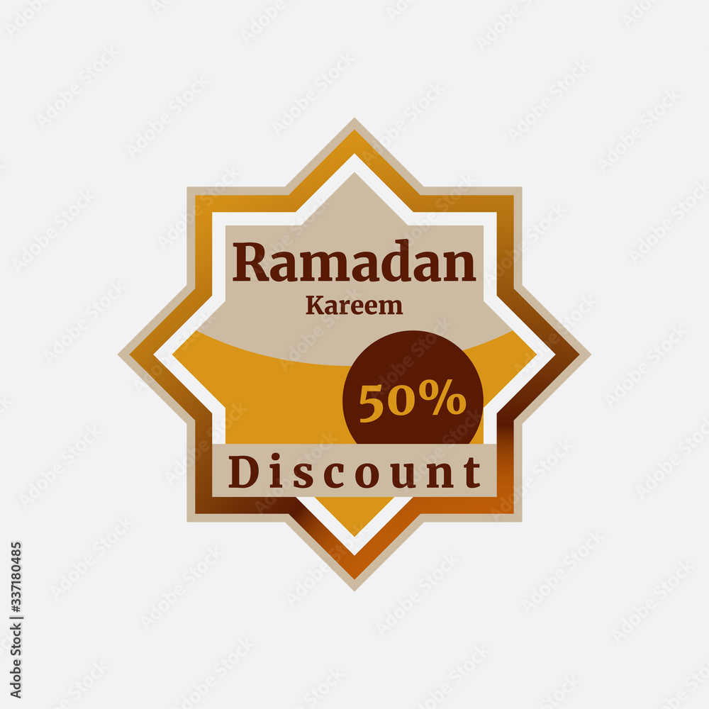 Ramadan sale banner tag vector illustration template