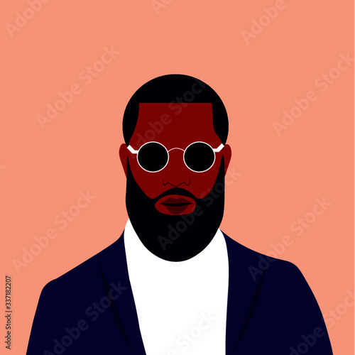 Portrait black man with elegant suit