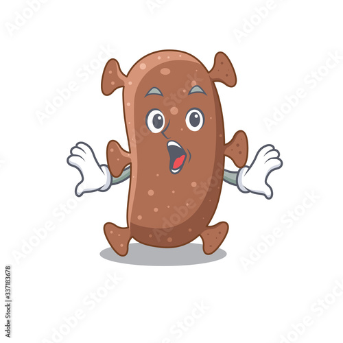 Cartoon design style of actinomyces israelii has a surprised gesture
