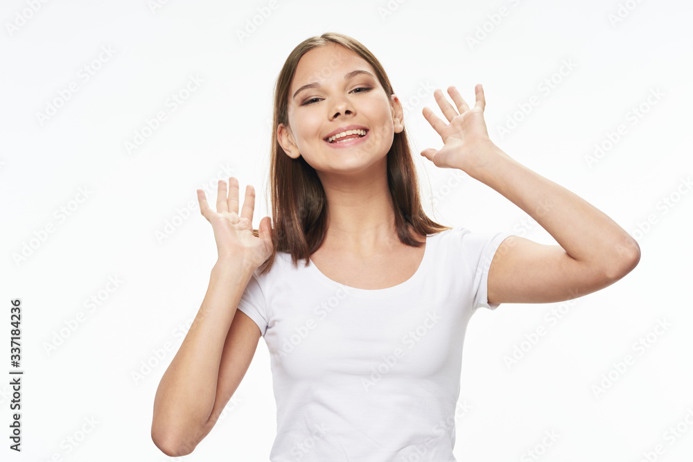 young woman showing ok sign young woman showing ok sign