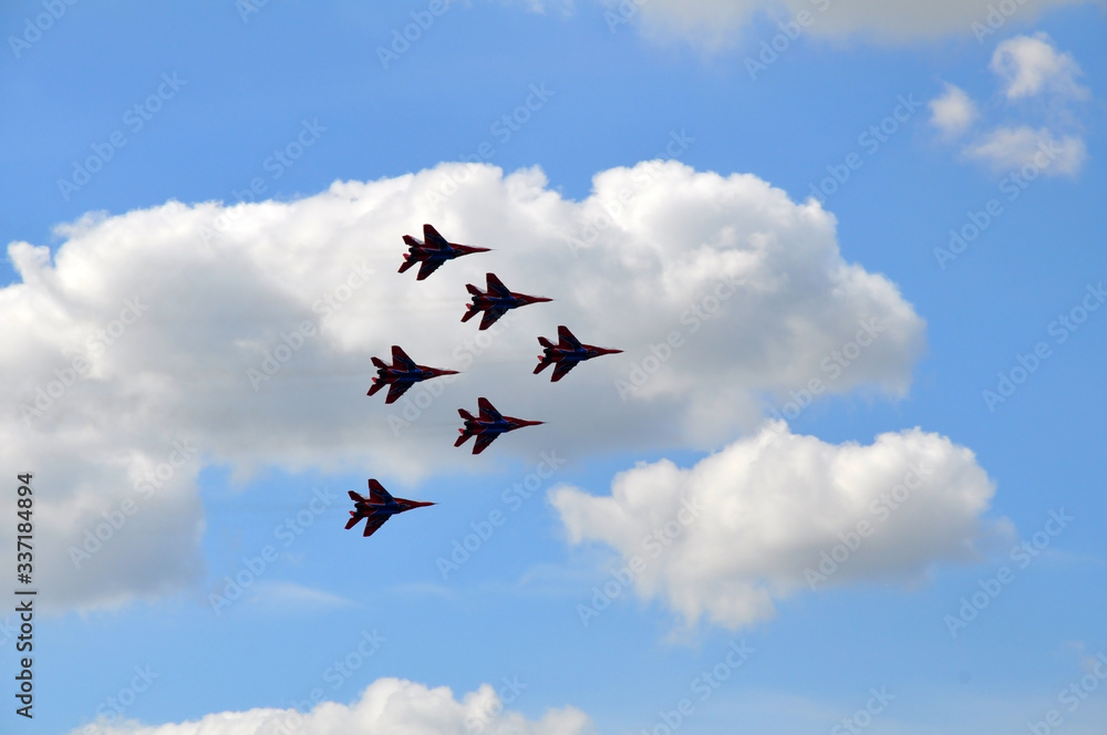 The military fighter on airshow The military fighter on airshow