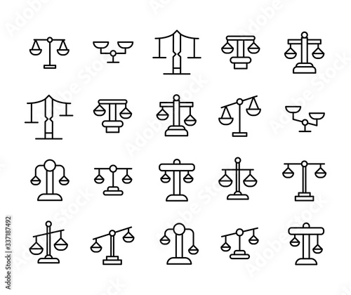 Vector line icons collection of scale.