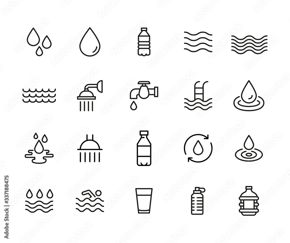 Icon set of water. Stock Vector | Adobe Stock