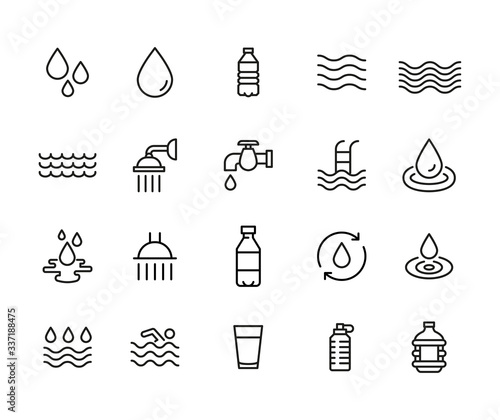 Icon set of water.