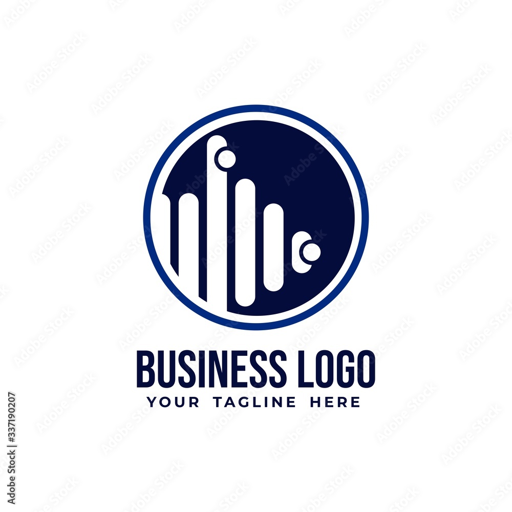 Abstract Isolated Blue Business Logo Template Abstract Isolated Blue Business Logo Template