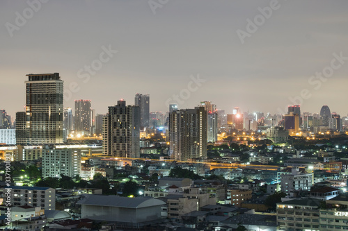 morning time view and rush hour of Bangkok Thailand