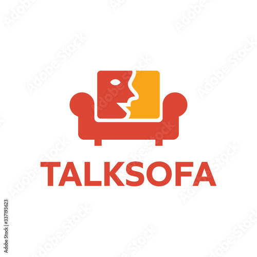 Sofa Talk Interior Logo Design For Agency BUsiness Vector Icon