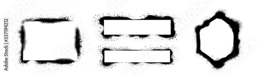 Collection of black paint. Spray Paint Elements, Vector brush stroke, Black splashes set, Black grunge with frame, Dirty artistic design elements, ink brush strokes, boxes, lines, frames for text.