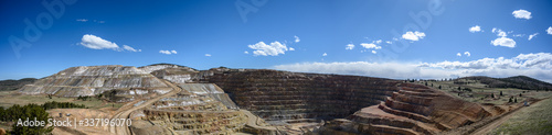 Panoramic view of the Victor Cresson Mine, an active open pit gold mine in Cripple Creek, Colorado, USA   photo