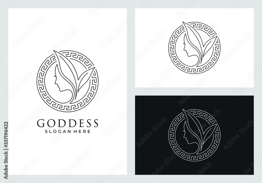 goddess logo design in line art style Stock Vector | Adobe Stock