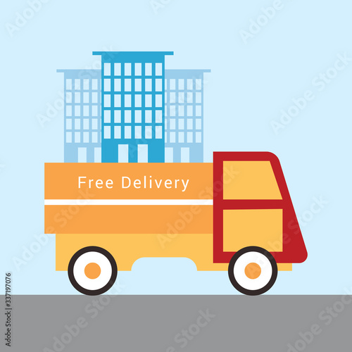 Online delivery service concept, online order tracking, delivery home and office