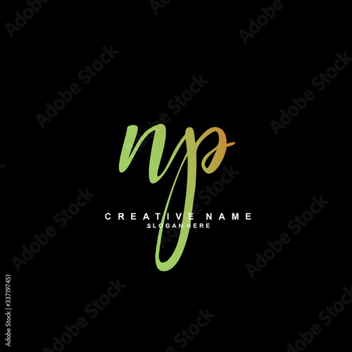 N P NP Initial logo template vector. Letter logo concept