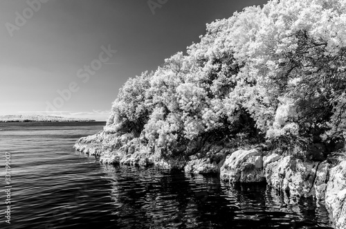 limski kanal, croatiam infrared recording photo