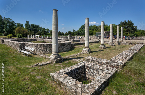 Roman ruins of antique town Gorsium, Tac, Hungary photo