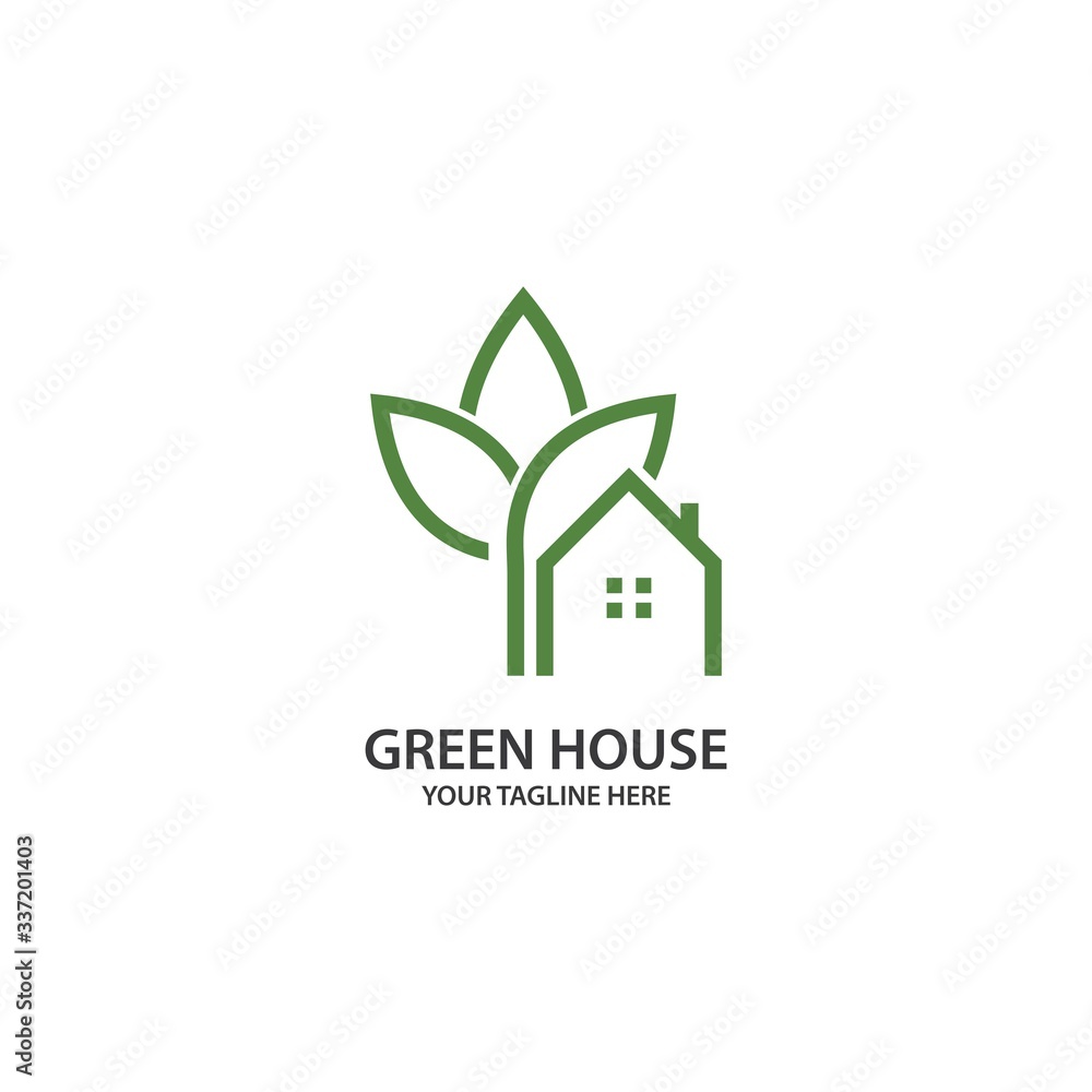 Fototapeta premium Green garden green leaf ecology logo