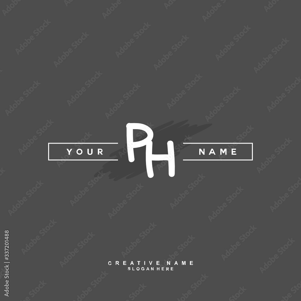P H PH Initial logo template vector. Letter logo concept
