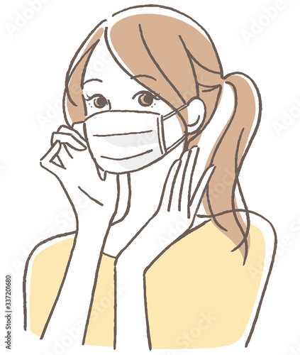 女性　マスク