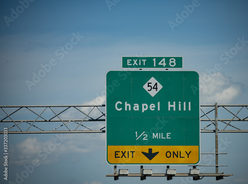 Chapel Hill, NC, Highway Sign photo