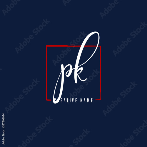 P K PK Initial logo template vector. Letter logo concept