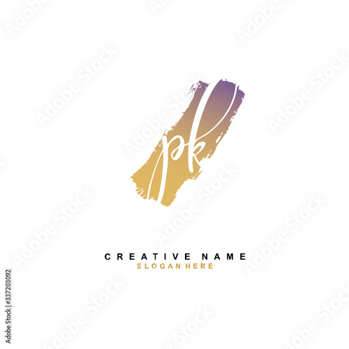 P K PK Initial logo template vector. Letter logo concept