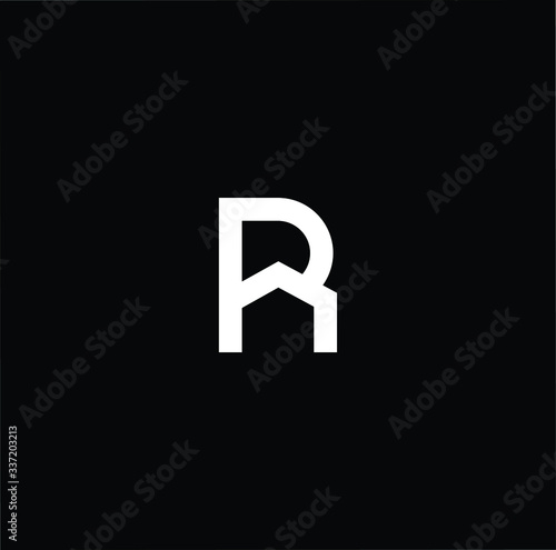 Logo design of P R in vector for construction, home, real estate, building, property. Minimal awesome trendy professional logo design template on black background.