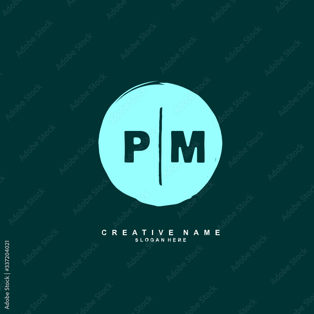 P M PM Initial logo template vector. Letter logo concept P M PM Initial logo template vector. Letter logo concept
