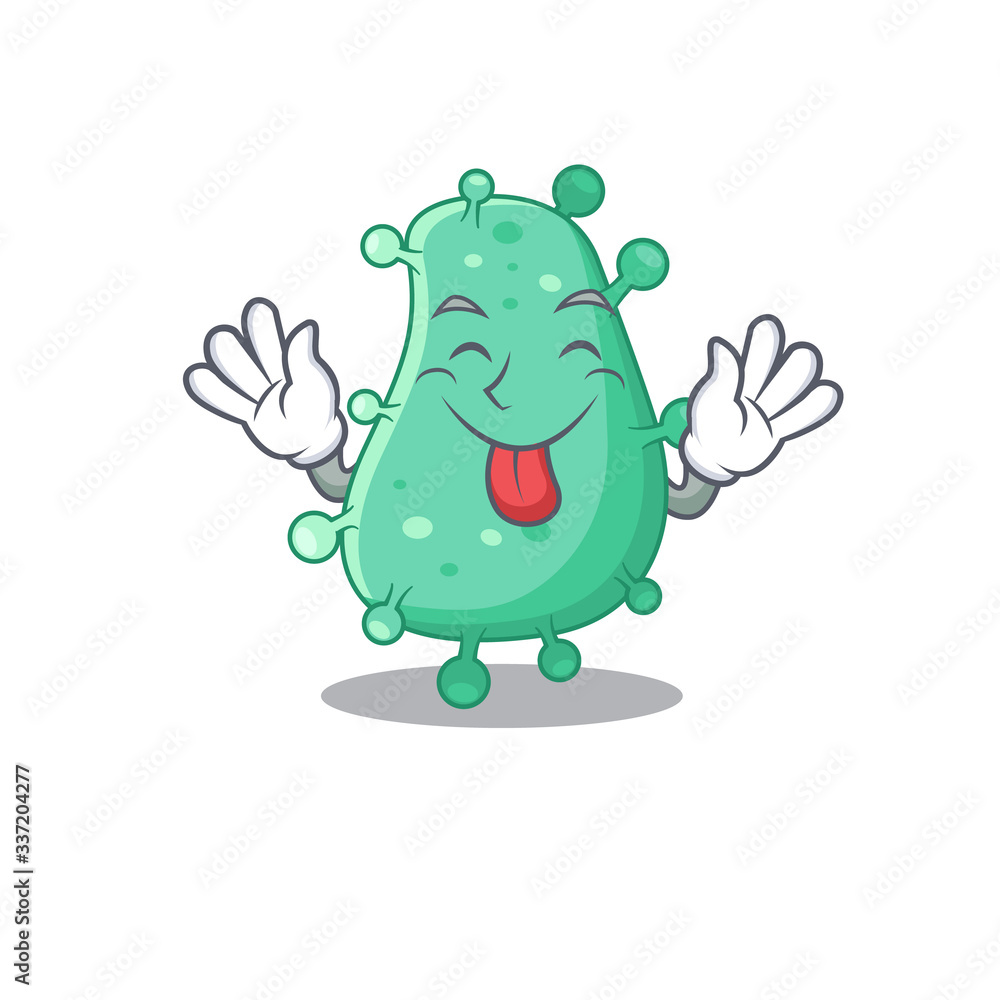 An amusing face agrobacterium tumefaciens cartoon design with tongue out An amusing face agrobacterium tumefaciens cartoon design with tongue out