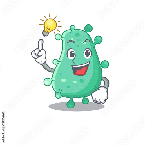 Mascot character design of agrobacterium tumefaciens with has an idea smart gesture