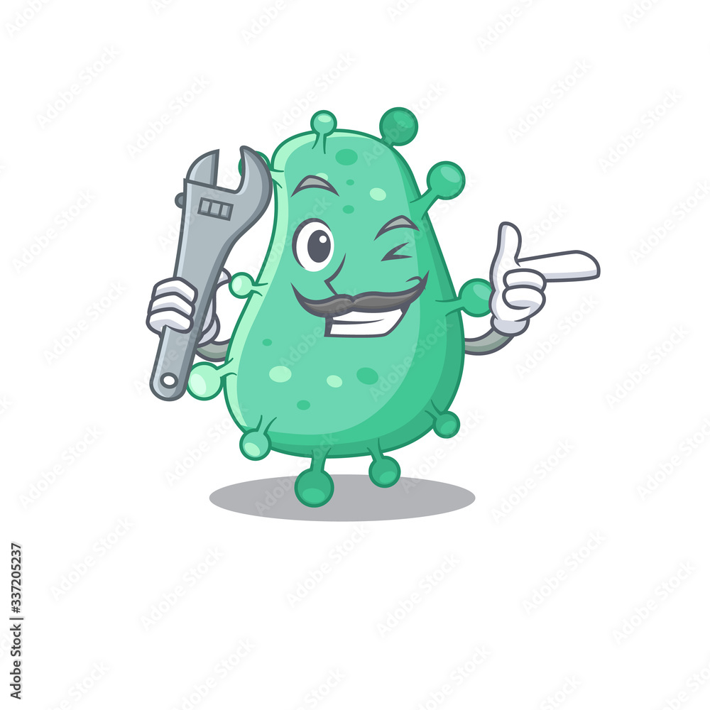 A picture of agrobacterium tumefaciens mechanic mascot design concept A picture of agrobacterium tumefaciens mechanic mascot design concept