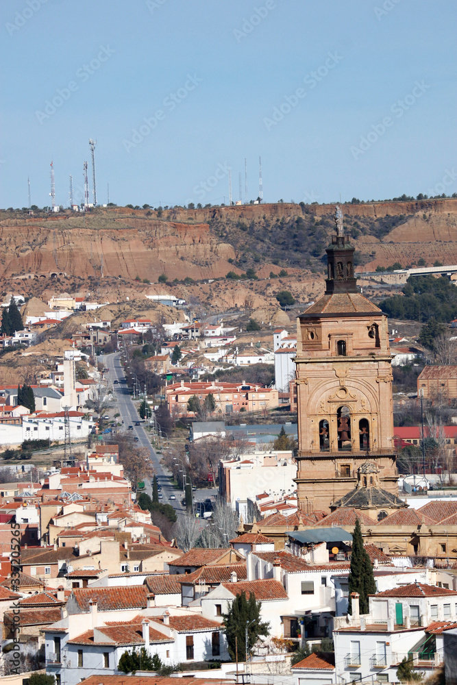 scenic panoramic view of the city of guadix spain