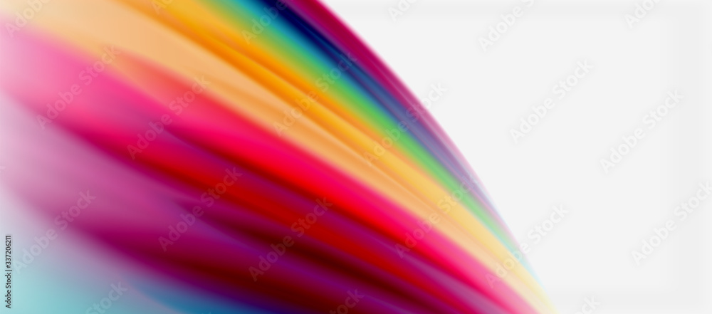Wave lines abstract background, smooth silk design with rainbow style colors. Liquid fluid color waves. Vector Illustration Wave lines abstract background, smooth silk design with rainbow style colors. Liquid fluid color waves. Vector Illustration