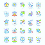 Astronomy Colored Line Icons Pack 