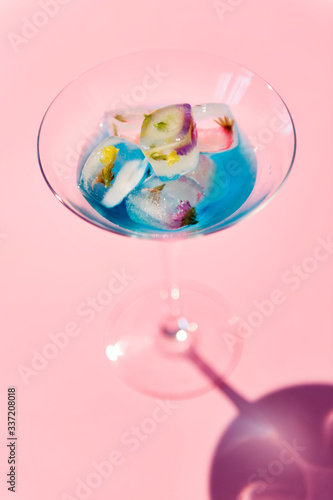 Closeup of decorated cocktail summer drink