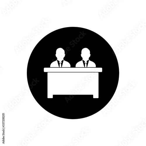 Business Receptionist Button Icon. Editable Vector EPS Symbol Illustration.
