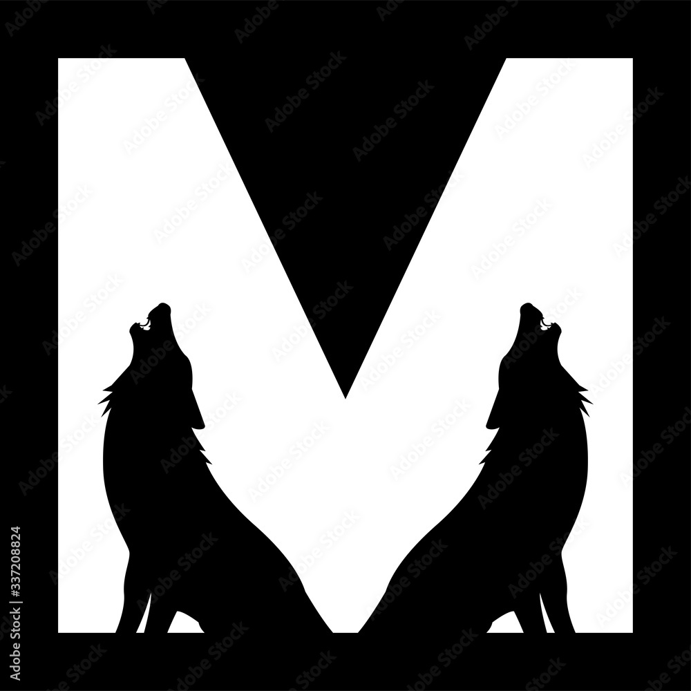 M logo, animal logo design with the letter M, M animal logo, the M logo  with negative spacing Stock Vector | Adobe Stock