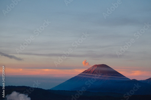 Sunrise on mountain volcano Indonesia