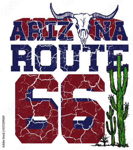 California chicago Route 66 graphic design vector art