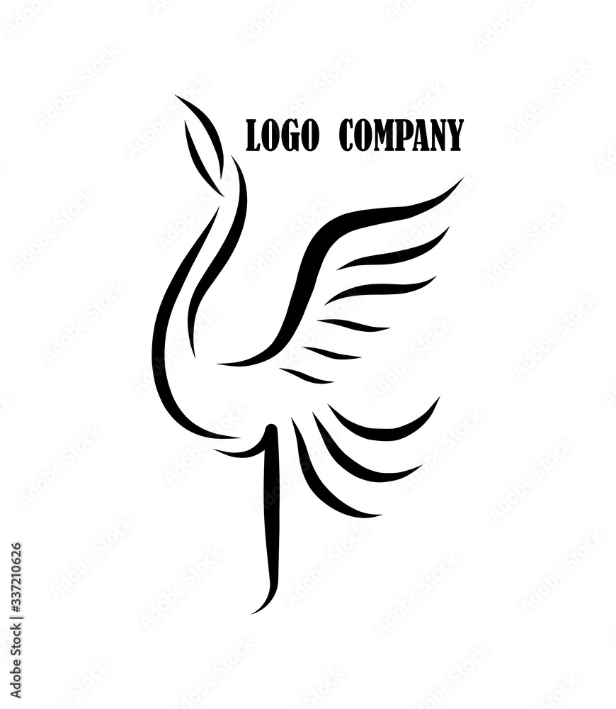 Line art Flamingo logo vector standing with wings to find a lover. Line art Flamingo logo vector standing with wings to find a lover.