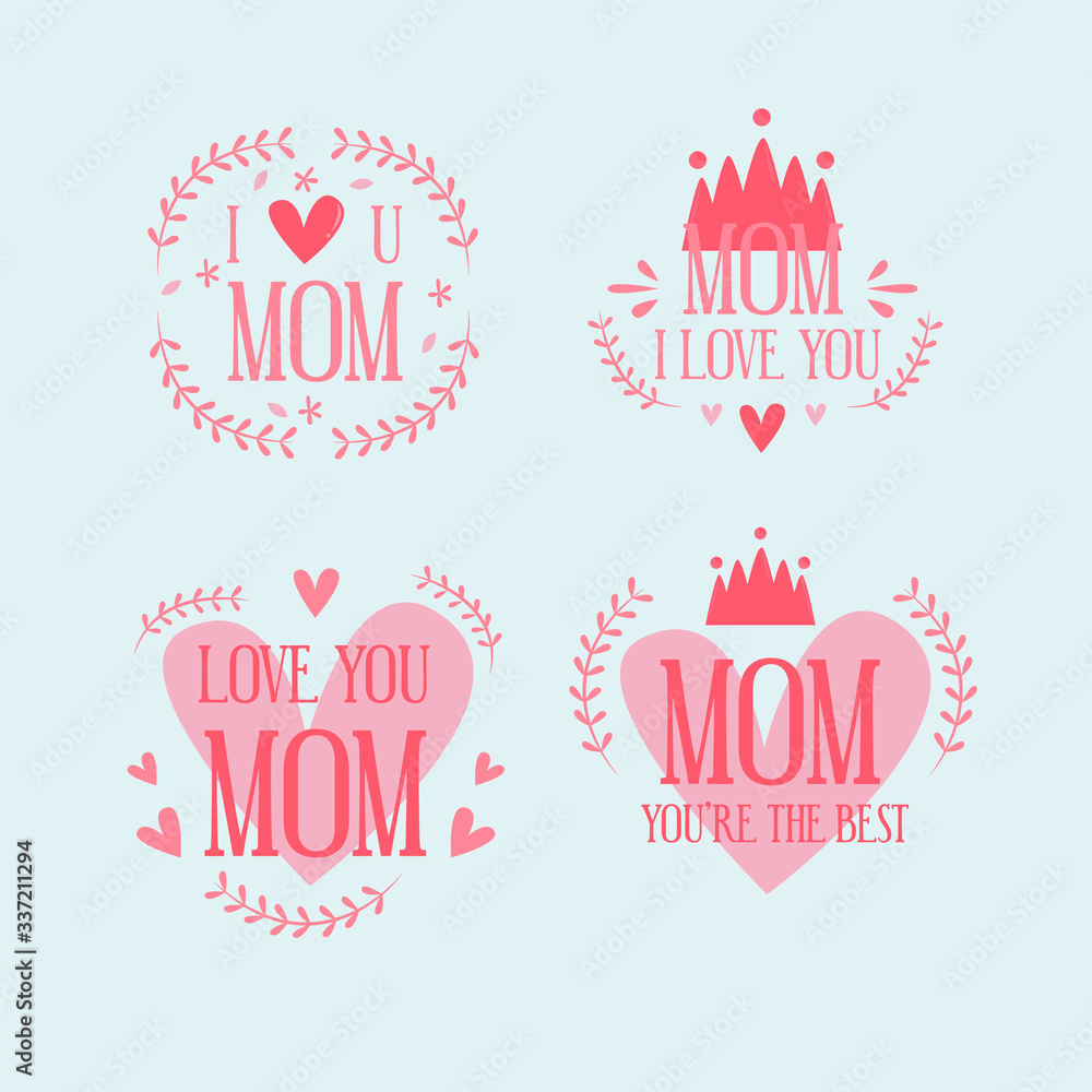 mothers day label collection design