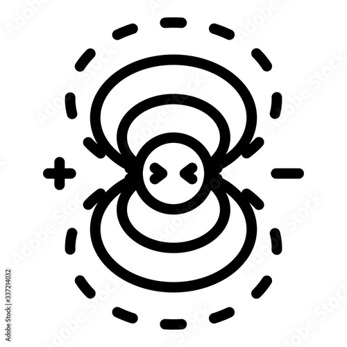 Electromagnetic field icon. Outline electromagnetic field vector icon for web design isolated on white background