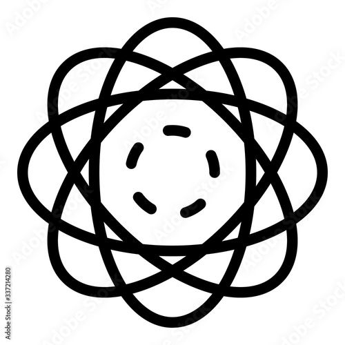Electron motion cloud icon. Outline electron motion cloud vector icon for web design isolated on white background