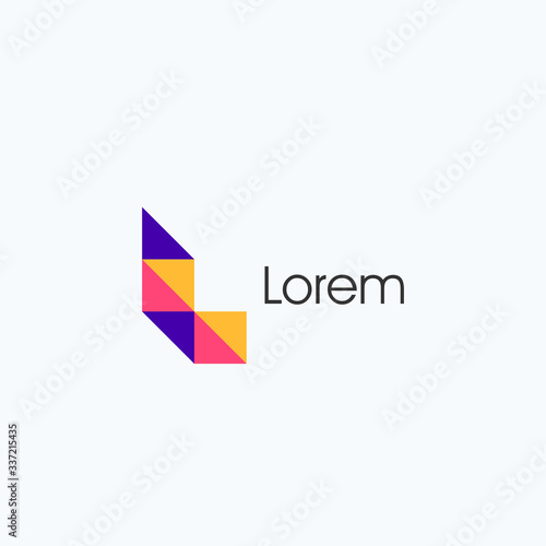 Geometric letter L logo design icon template vector